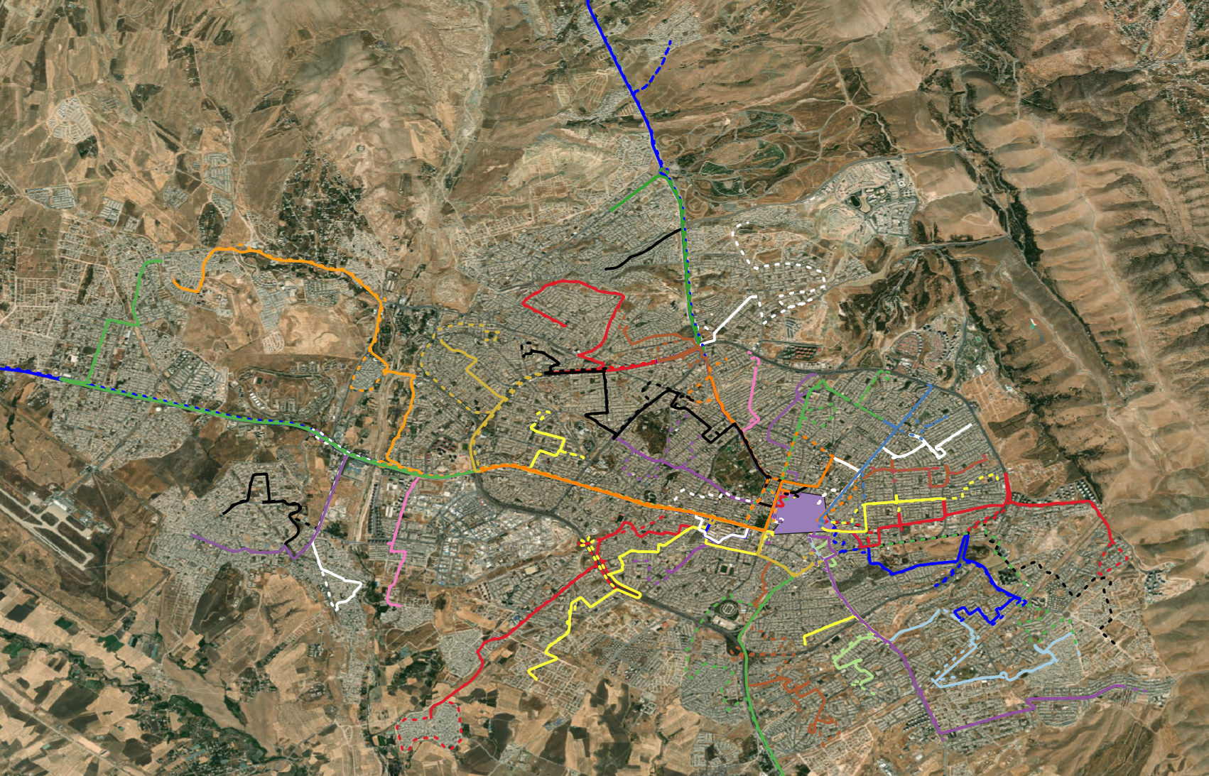 Sulaymaniyah bus lines map